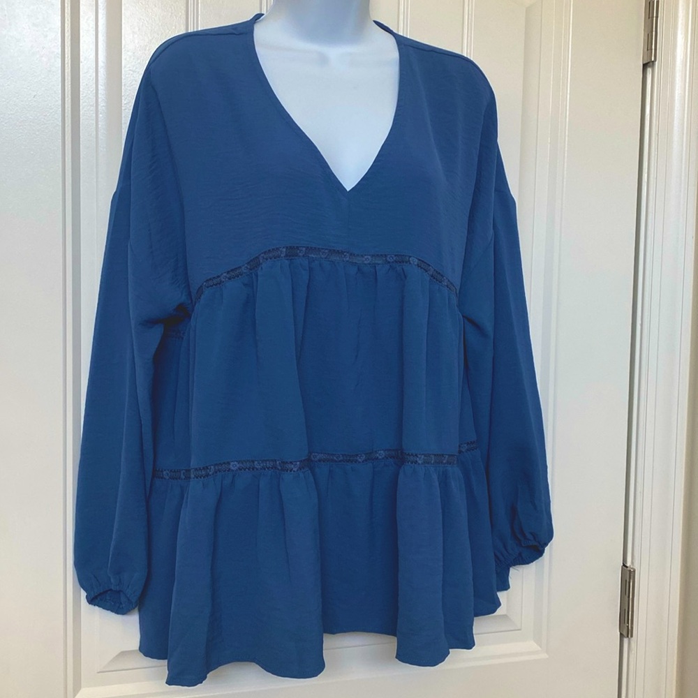 Oddi Tiered Loose Blouse Top S/M NEW